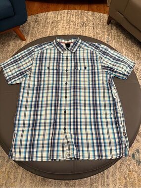 The North Face Hiking Button Down Blue plaid Men’s Large